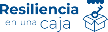 Blue Resiliencia en una Caja logo on white